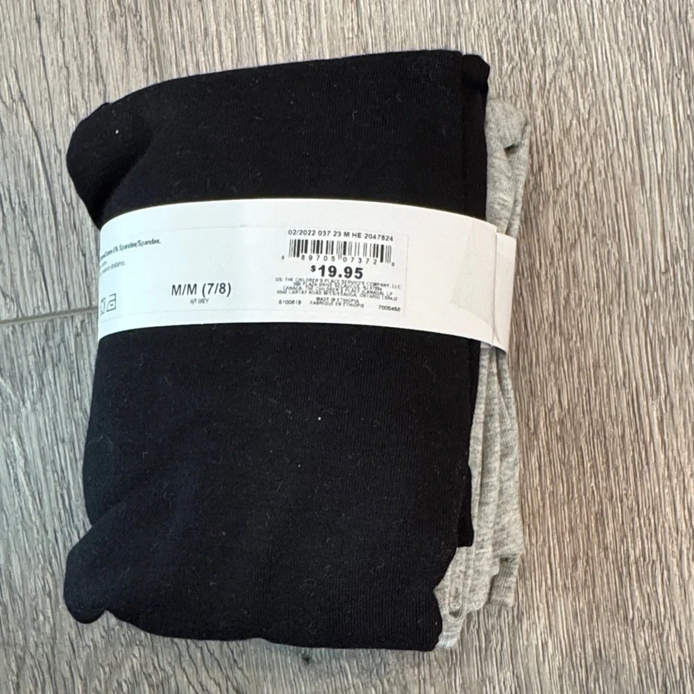 🆕 The Children's Place Gray and Black Capri Leggings Set size 7/8 C7